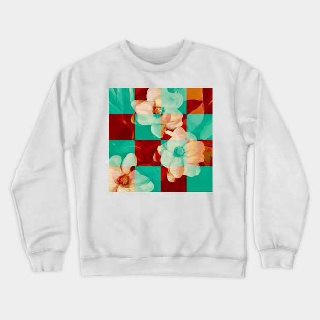 Checkered Floral Crewneck Sweatshirt by DANAROPER